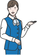電話案内をする女性